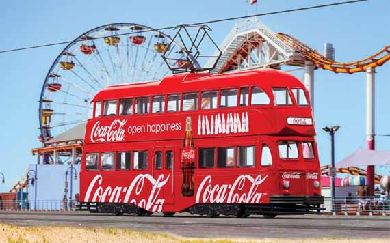 Blackpool doubledeck tram Coca-Cola